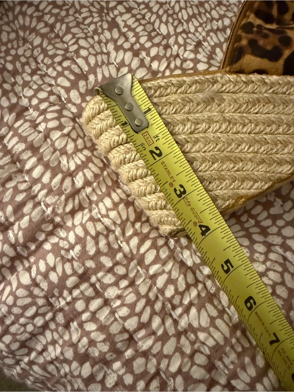 Jolimall Leopard Print Espadrille Wedge Slide - Tan/Black